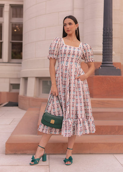 chic size inclusive model wearing JessaKae Rue Dress