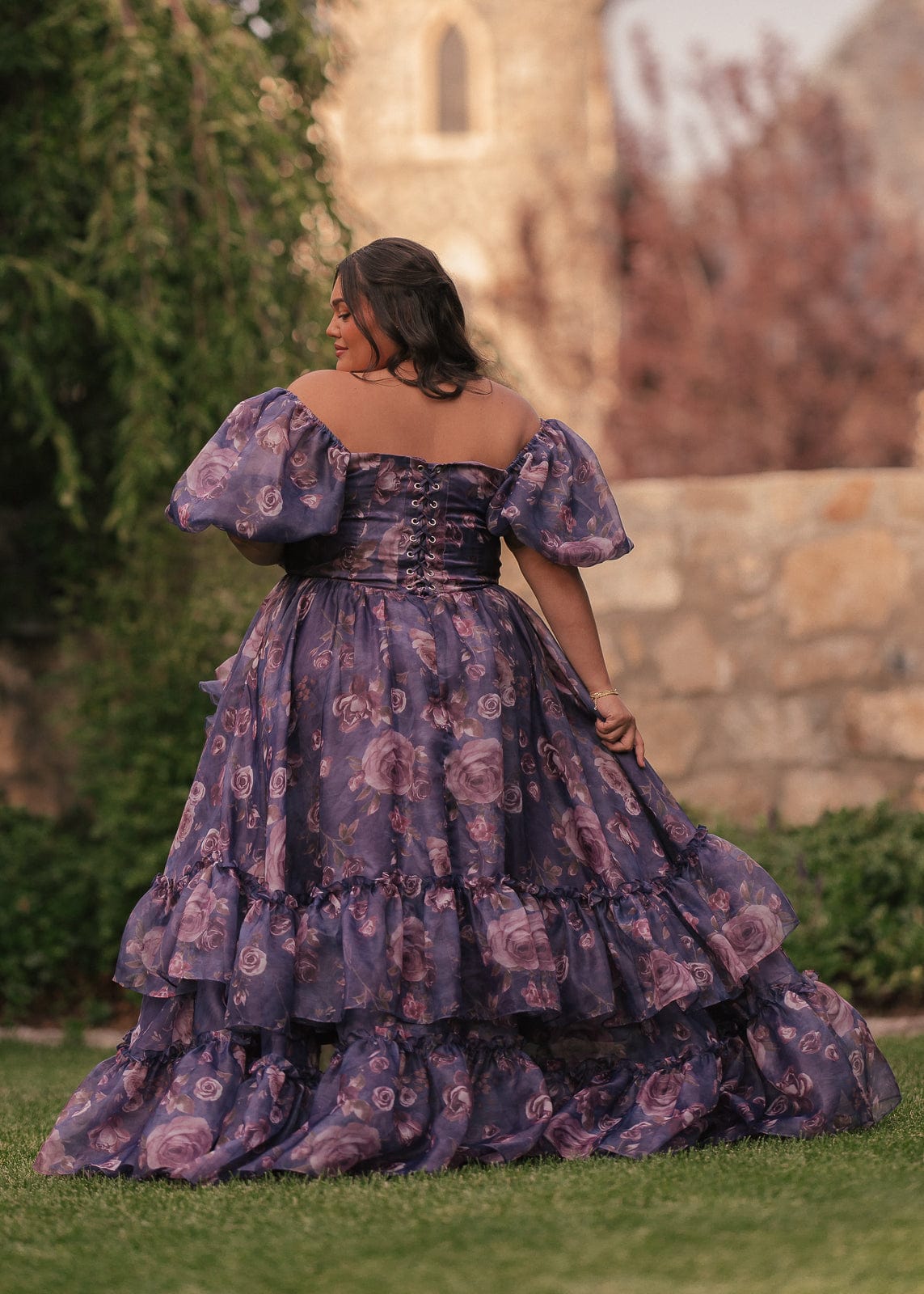 chic size inclusive model wearing JessaKae Saint Dress