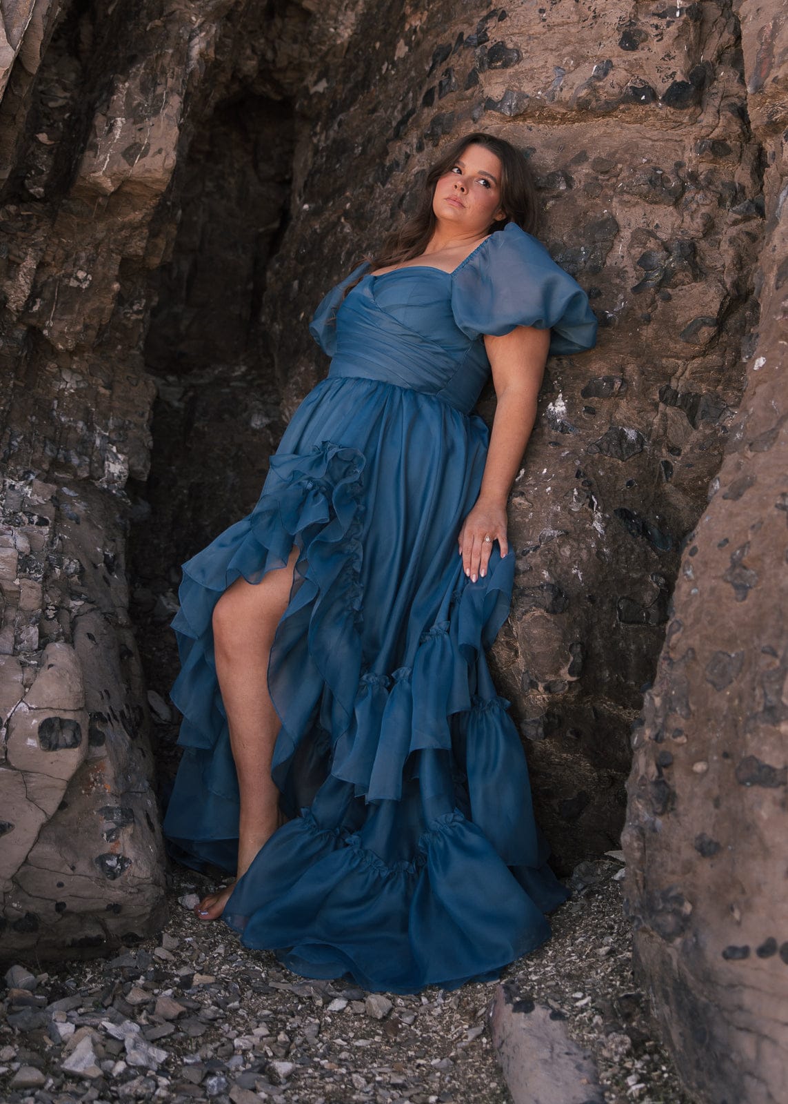 chic size inclusive model wearing JessaKae Saint Dress