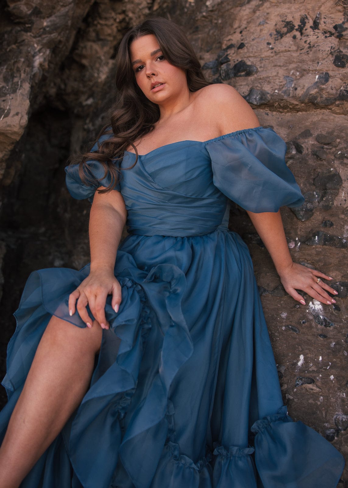 chic size inclusive model wearing JessaKae Saint Dress