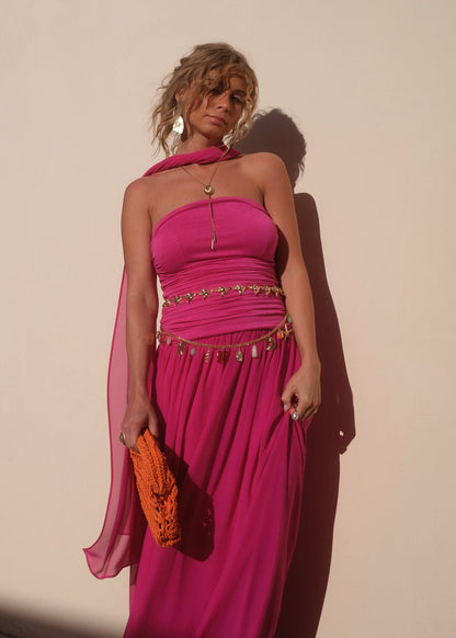 chic size inclusive model wearing JessaKae Sanica Dress