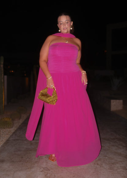 chic size inclusive model wearing JessaKae Sanica Dress