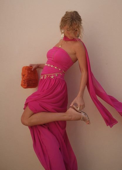 chic size inclusive model wearing JessaKae Sanica Dress