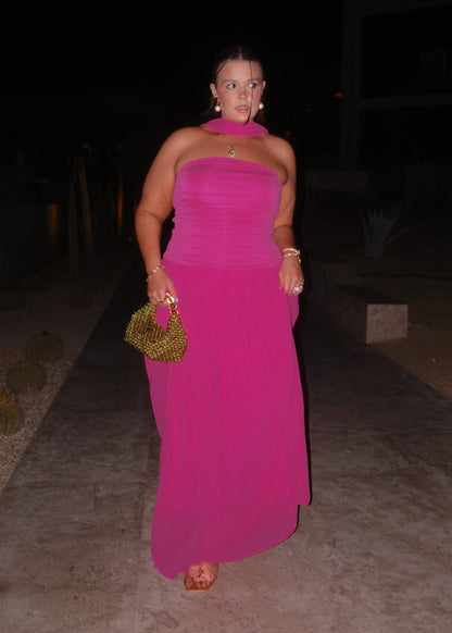 chic size inclusive model wearing JessaKae Sanica Dress