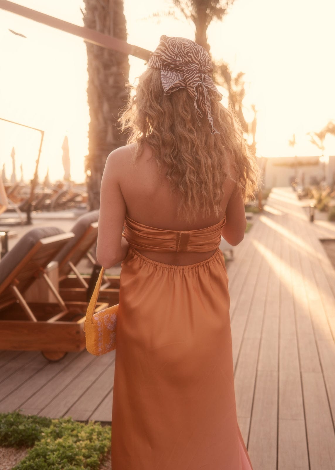 chic size inclusive model wearing JessaKae Santorini Dress