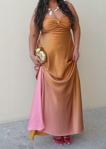 chic size inclusive model wearing JessaKae Santorini Dress