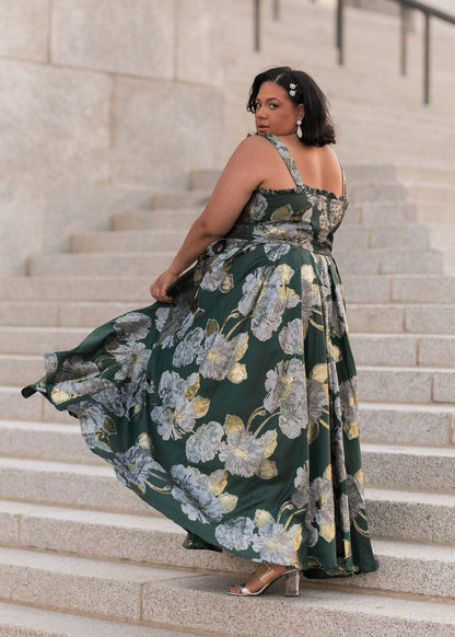 chic size inclusive model wearing JessaKae Selene Dress