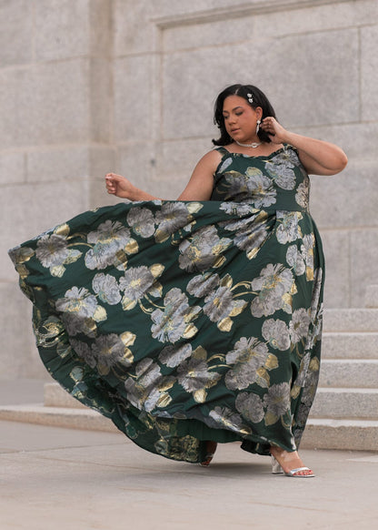 chic size inclusive model wearing JessaKae Selene Dress