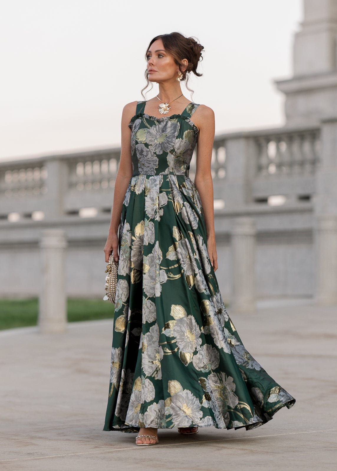 chic size inclusive model wearing JessaKae Selene Dress