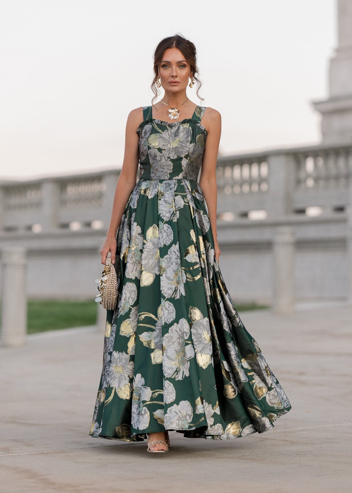 chic size inclusive model wearing JessaKae Selene Dress