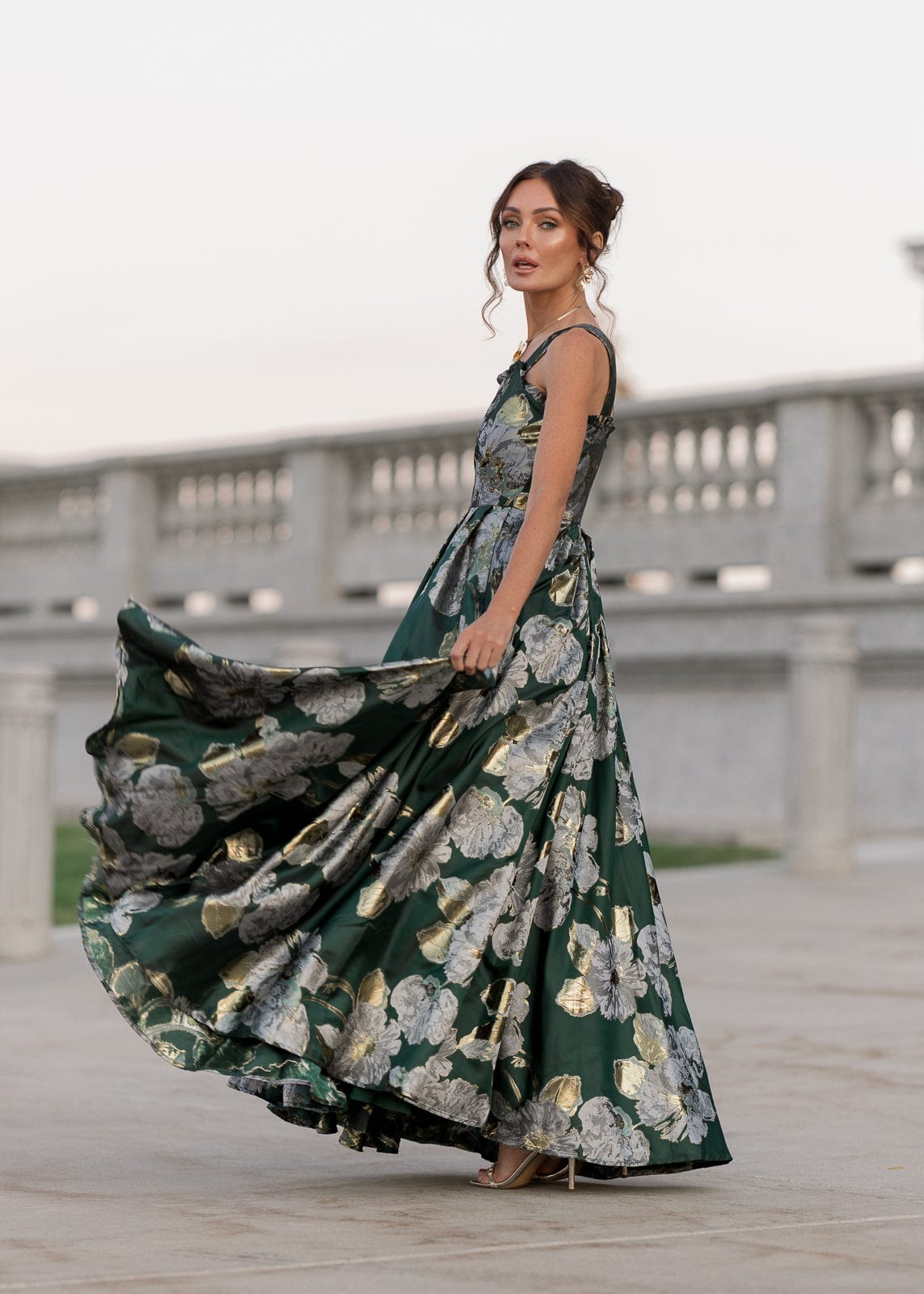 chic size inclusive model wearing JessaKae Selene Dress