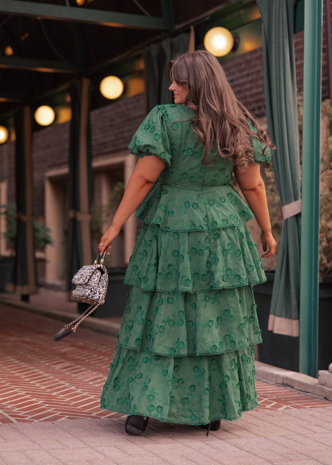 Sloane Puff Sleeve Tiered Cotton Floral V-Neck Maxi Dress - Green | Occasion Dress in Sizes XXS6X | JessaKae Sloane Puff Sleeve Tiered Cotton Floral V-Neck Maxi Dress - Green | Occasion Dress in Sizes XXS6X | JessaKae