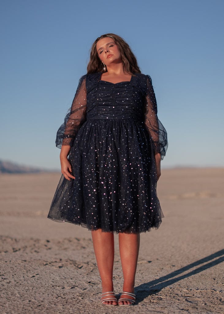 chic size inclusive model wearing JessaKae Stardust Dress Dresses