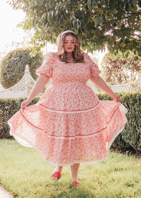 chic size inclusive model wearing JessaKae Strawberry Shortcake Dress Pink / XXS Dresses