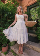 chic size inclusive model wearing JessaKae Summer Meadow Dress Dresses