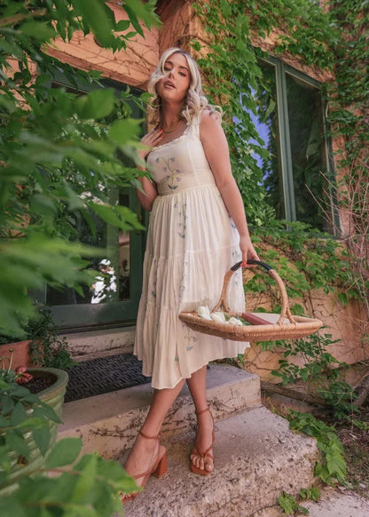 Summer Meadow Dress Dresses - JessaKae - Summer Meadow Dress - White Meadow / XXS