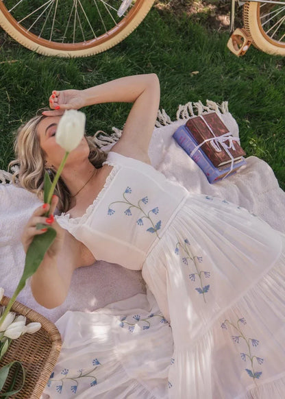 Summer Meadow Dress Dresses - JessaKae - Summer Meadow Dress - White Meadow / XXS