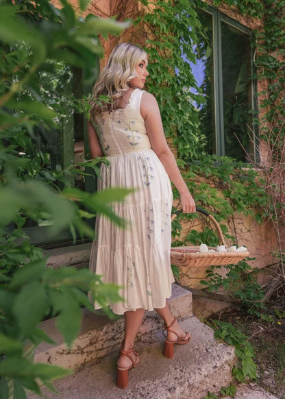 Summer Meadow Dress Dresses - JessaKae - Summer Meadow Dress - White Meadow / XXS