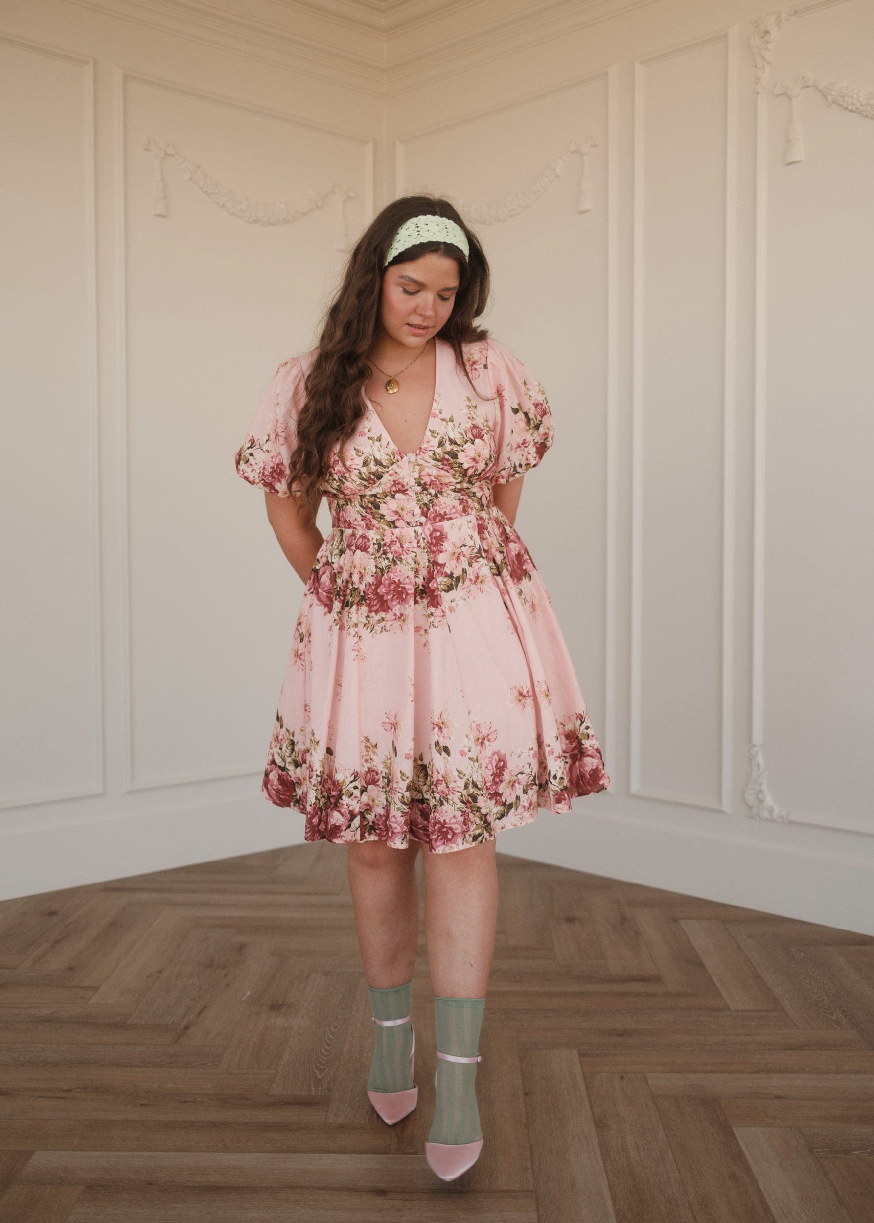 chic size inclusive model wearing JessaKae Sunday Dress