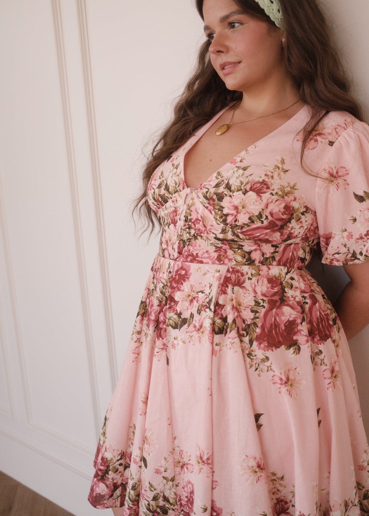 chic size inclusive model wearing JessaKae Sunday Dress