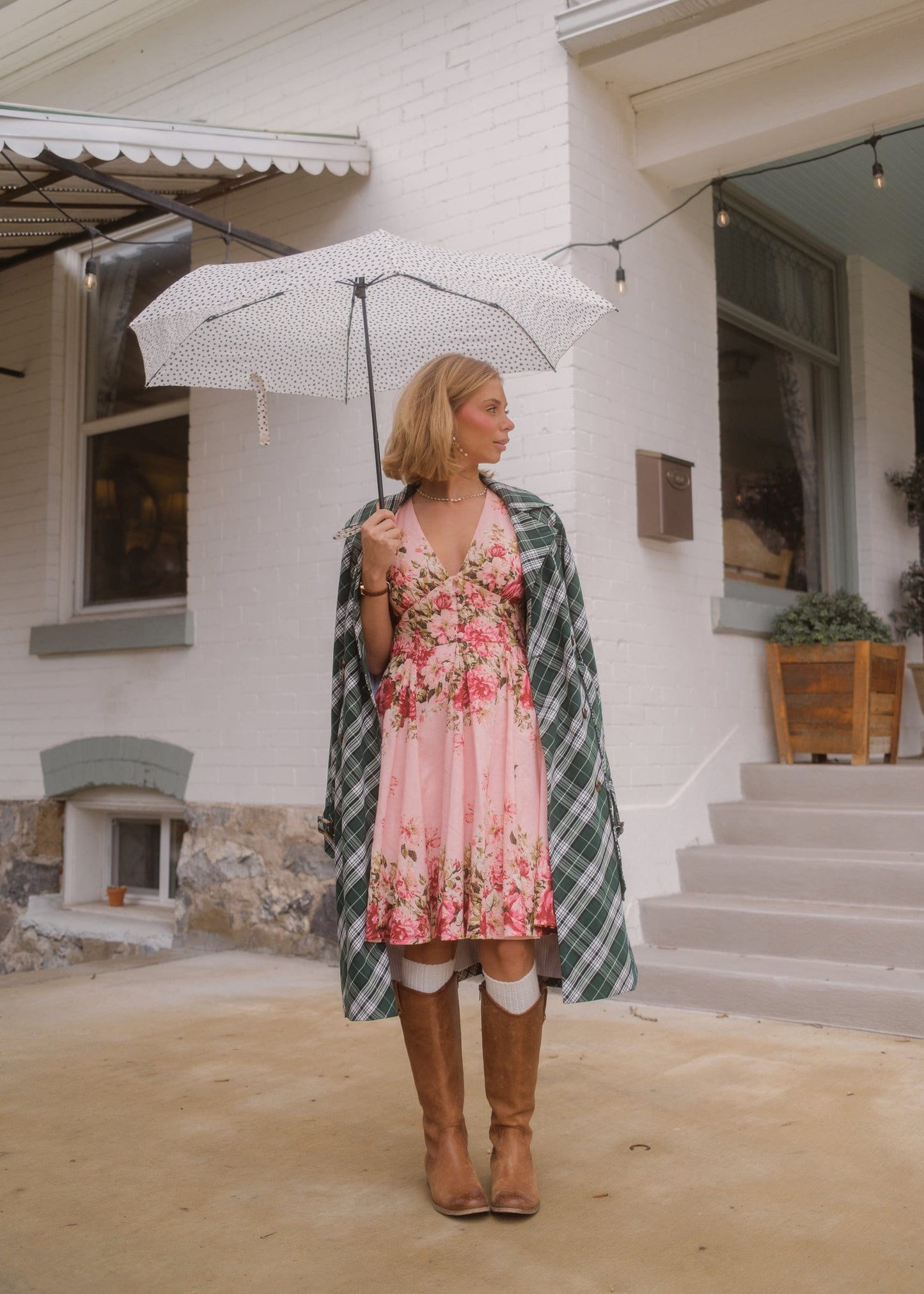 chic size inclusive model wearing JessaKae Sunday Dress