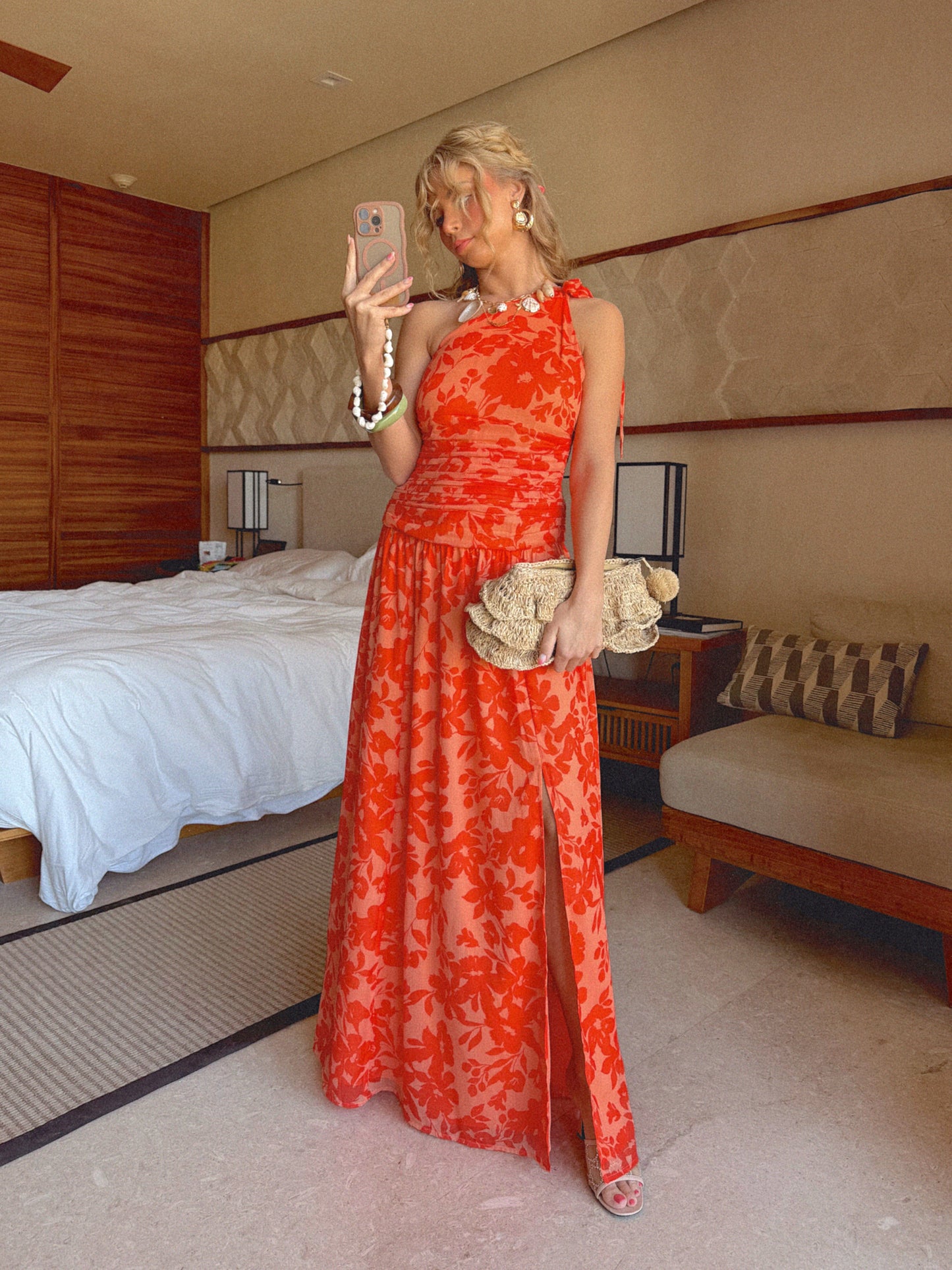 chic size inclusive model wearing JessaKae Tahiti Dress