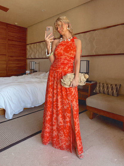 chic size inclusive model wearing JessaKae Tahiti Dress