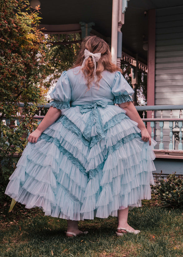 Thumbelina Dress - Blue Lace