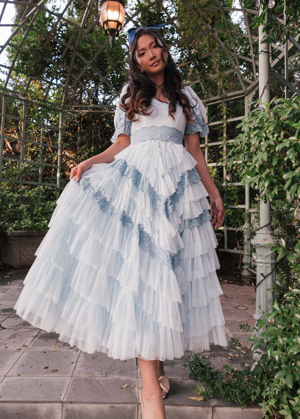 Thumbelina Dress - Blue Lace