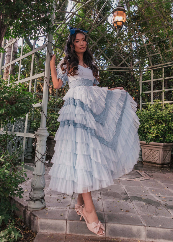 Thumbelina Dress - Blue Lace