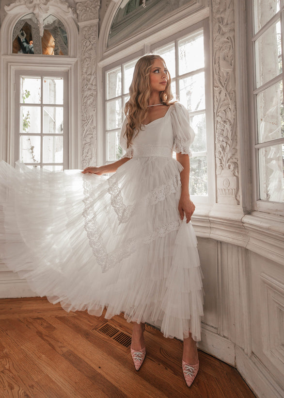 Thumbelina Dress - White Lace