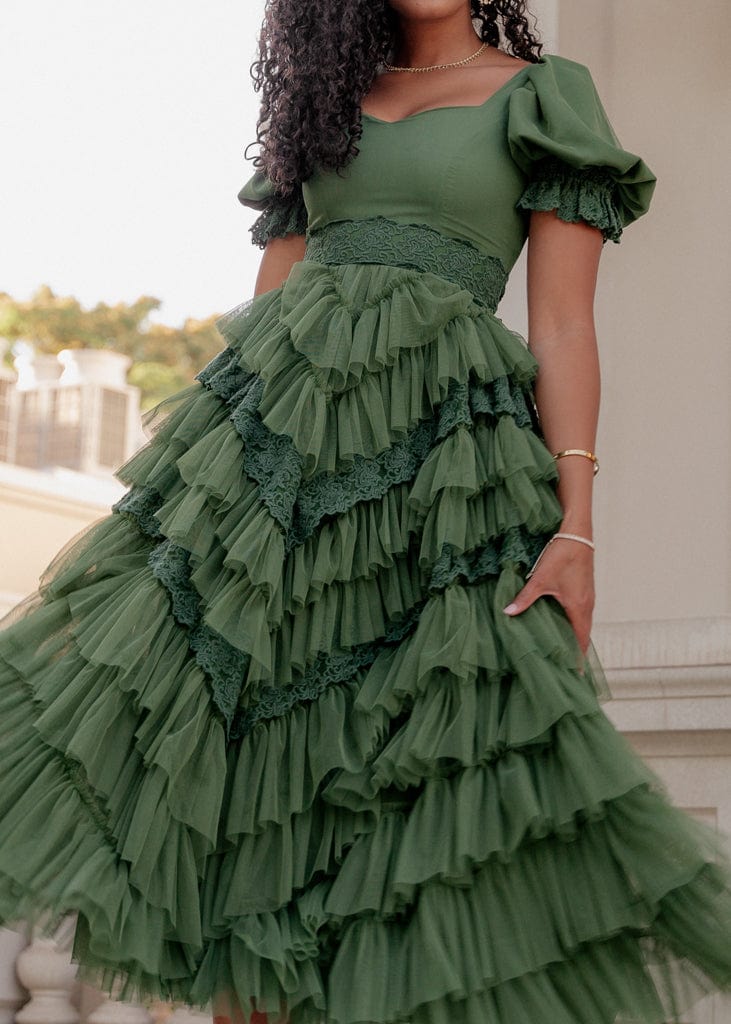 Thumbelina Dress Dresses - JessaKae - Thumbelina Dress - Green Lace / XXS