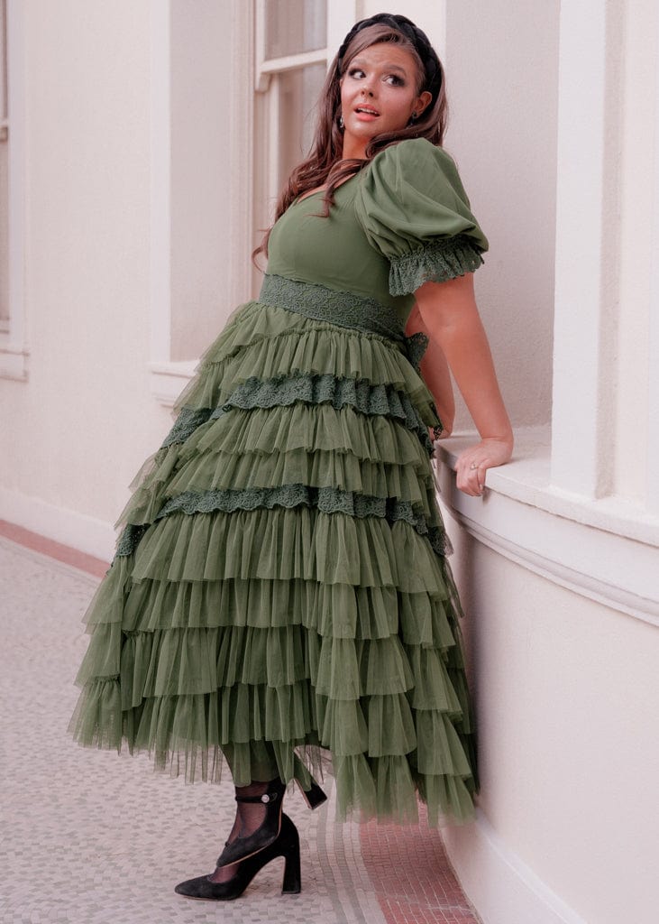 Thumbelina Dress - Green Lace