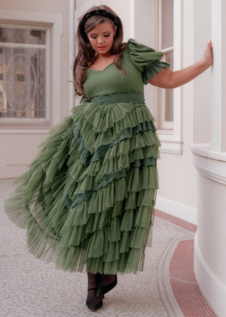 Thumbelina Dress Dresses - JessaKae - Thumbelina Dress_Green Lace / XL