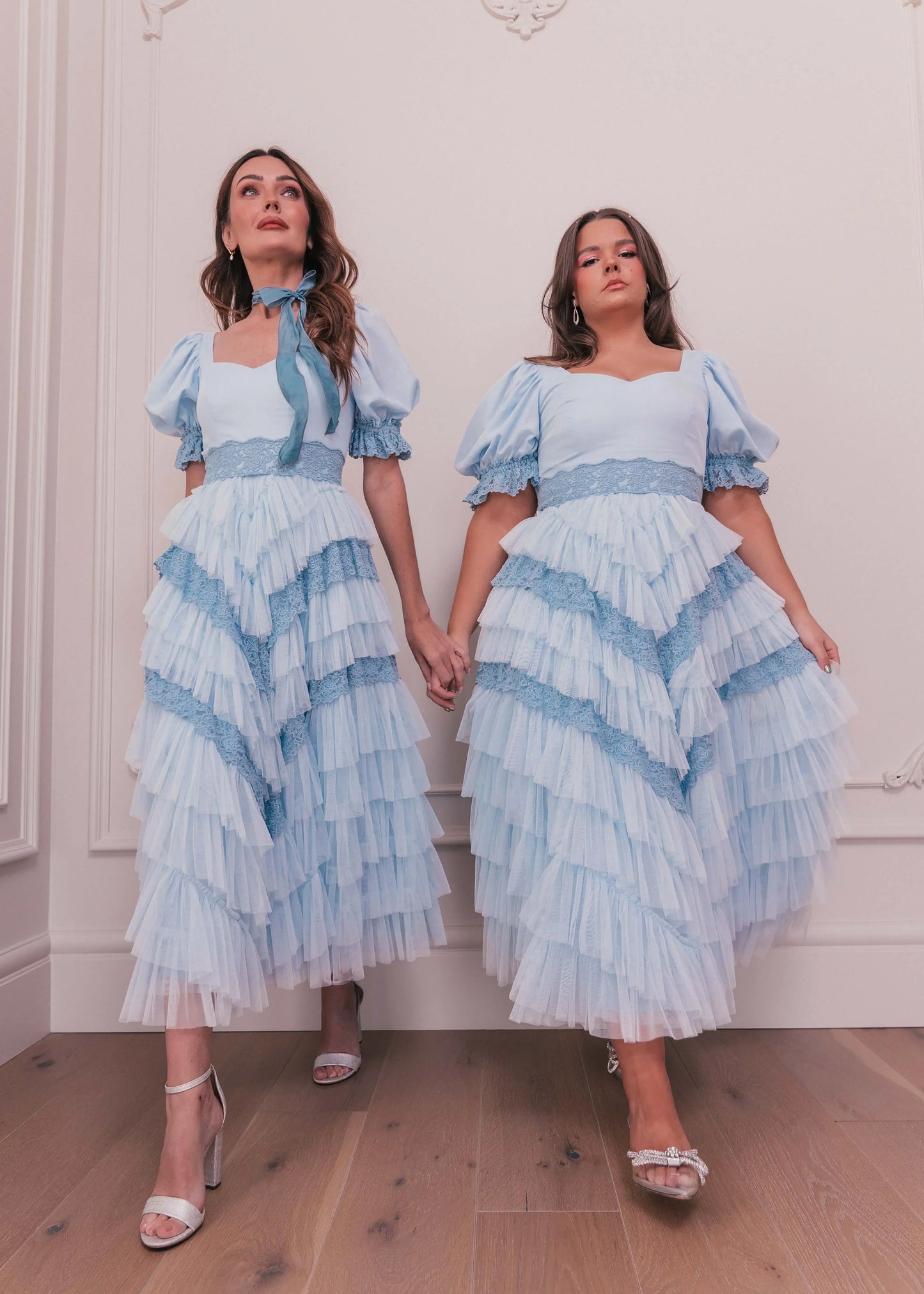 chic size inclusive model wearing JessaKae Thumbelina Dress Blue Dresses