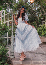 chic size inclusive model wearing JessaKae Thumbelina Dress Blue / XXS Dresses