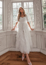 chic size inclusive model wearing JessaKae Thumbelina Dress White / XXS Dresses