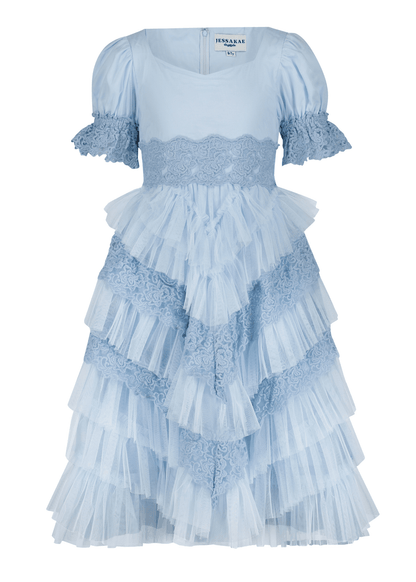 Thumbelina Girls Dress Girls Dress - JessaKae - Thumbelina Girls Dress - Blue / 12-18M