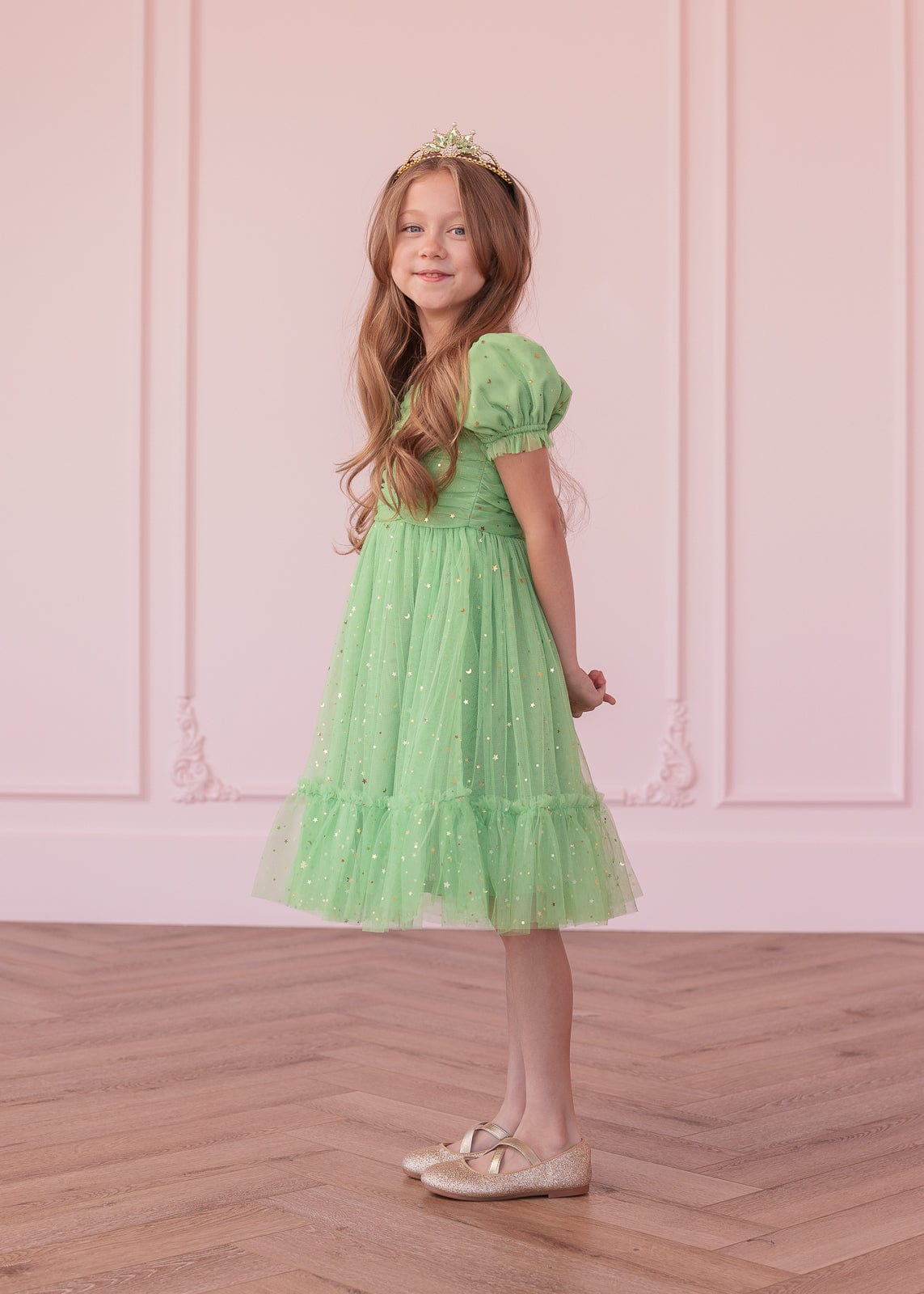 chic size inclusive model wearing JessaKae Tink Girls Dress
