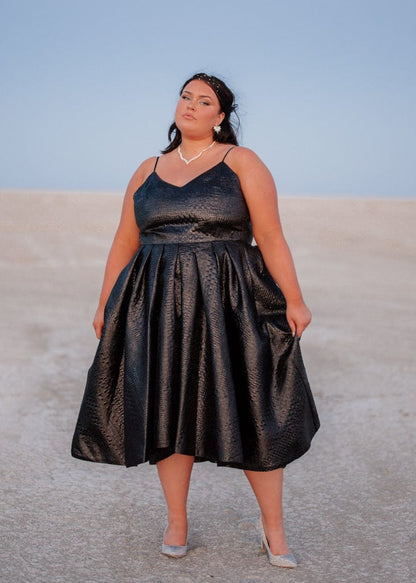 chic size inclusive model wearing JessaKae Twila Dress Dresses