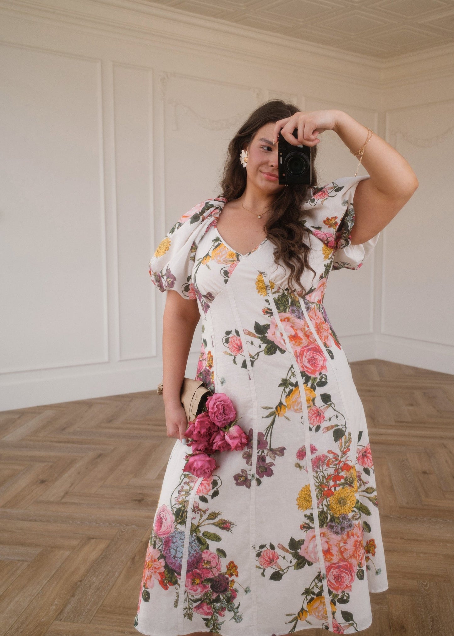 chic size inclusive model wearing JessaKae Valenne Dress