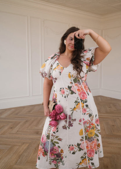 chic size inclusive model wearing JessaKae Valenne Dress