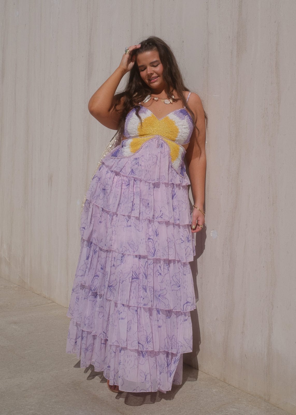 chic size inclusive model wearing JessaKae Vanessa Dress