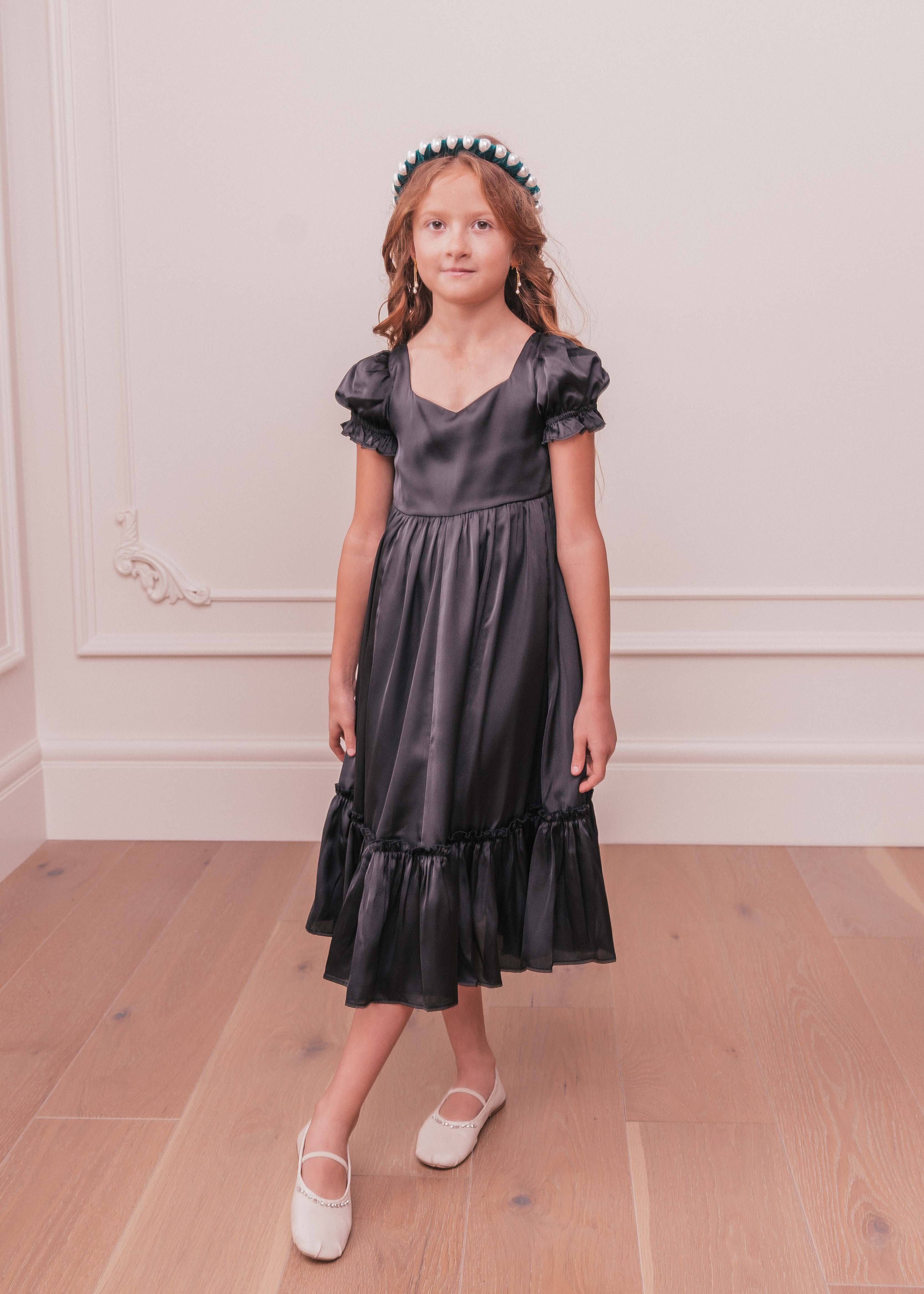 Violette Girls Dress - Black