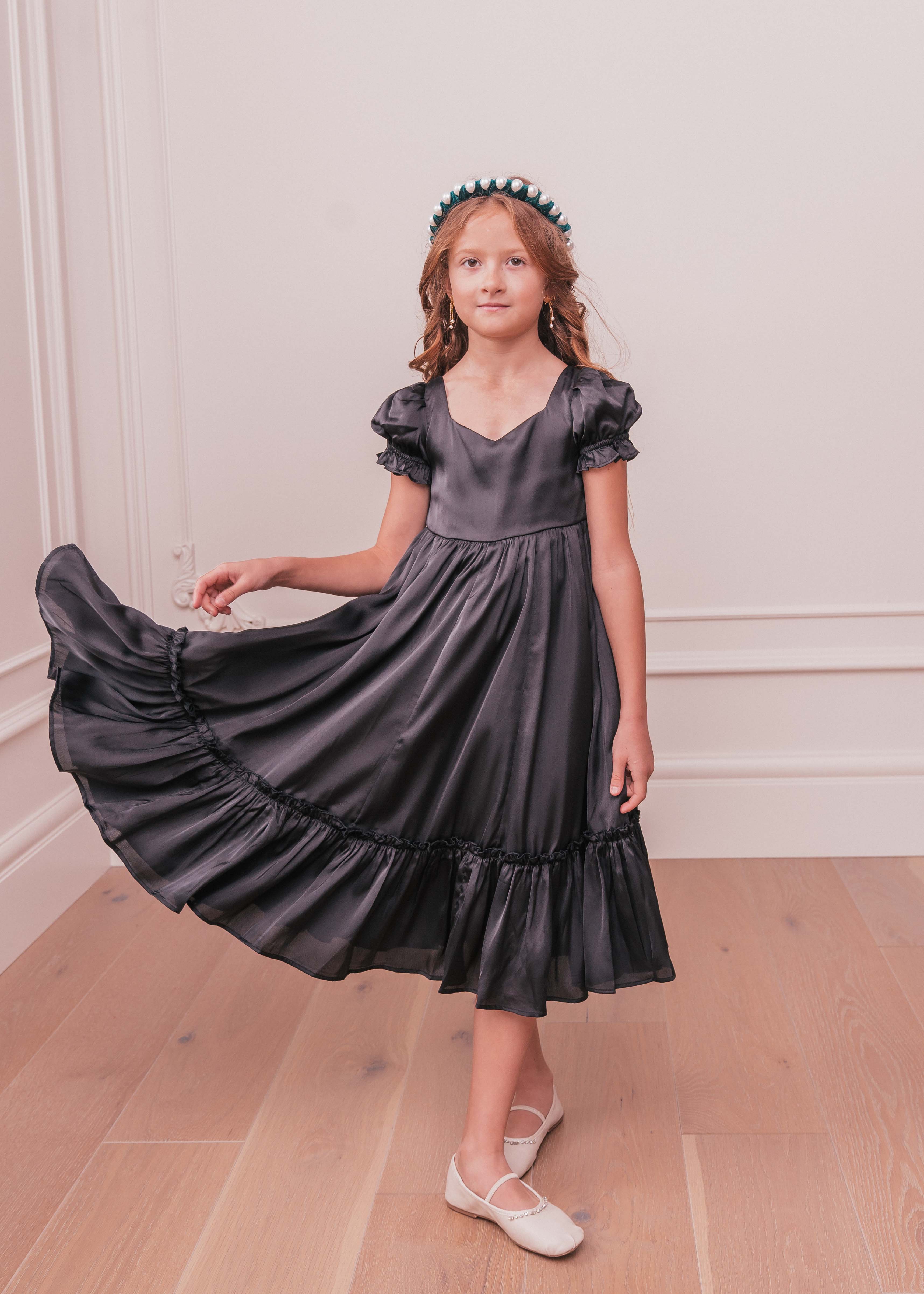 Violette Girls Dress - Black