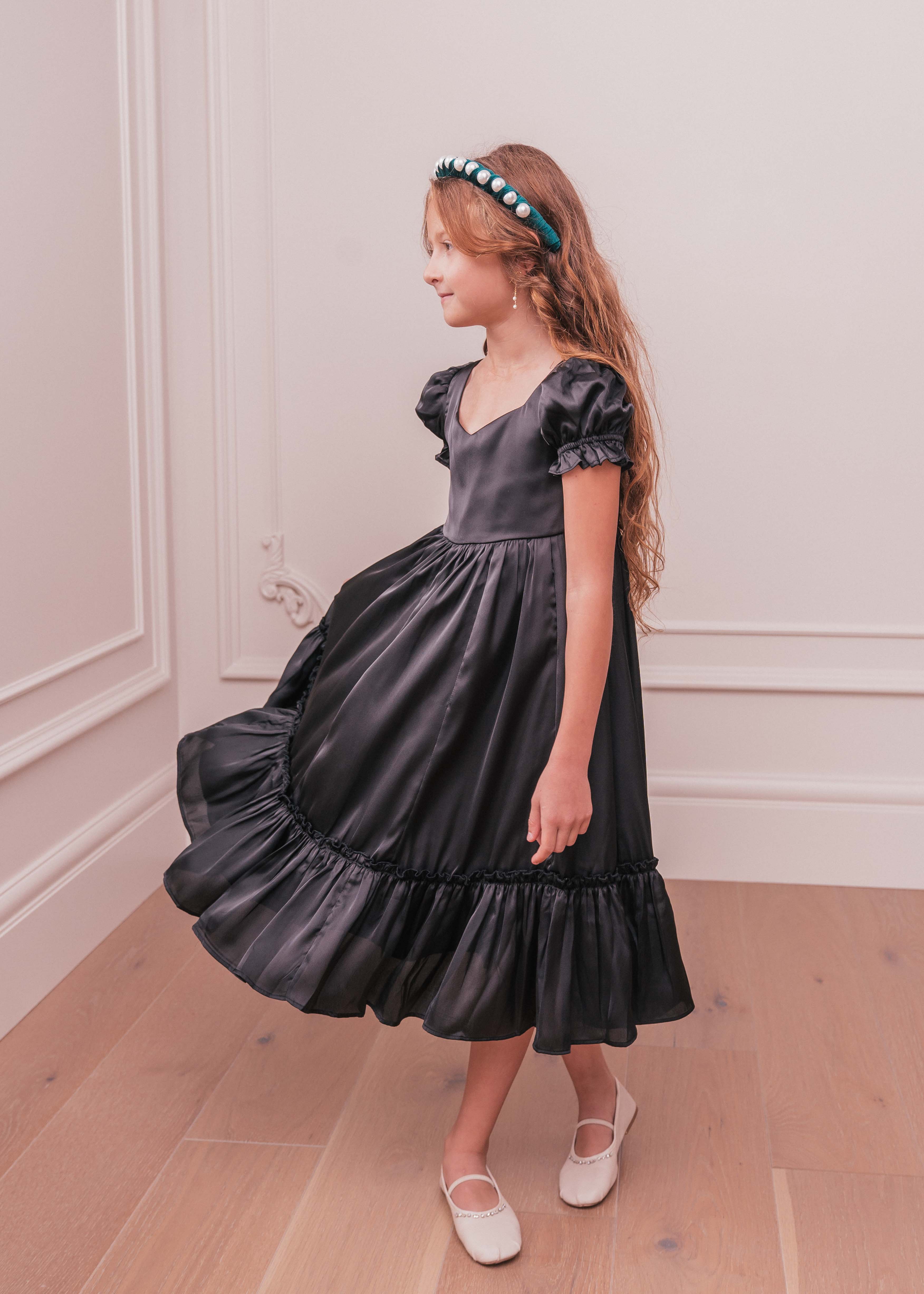 Violette Girls Dress - Black