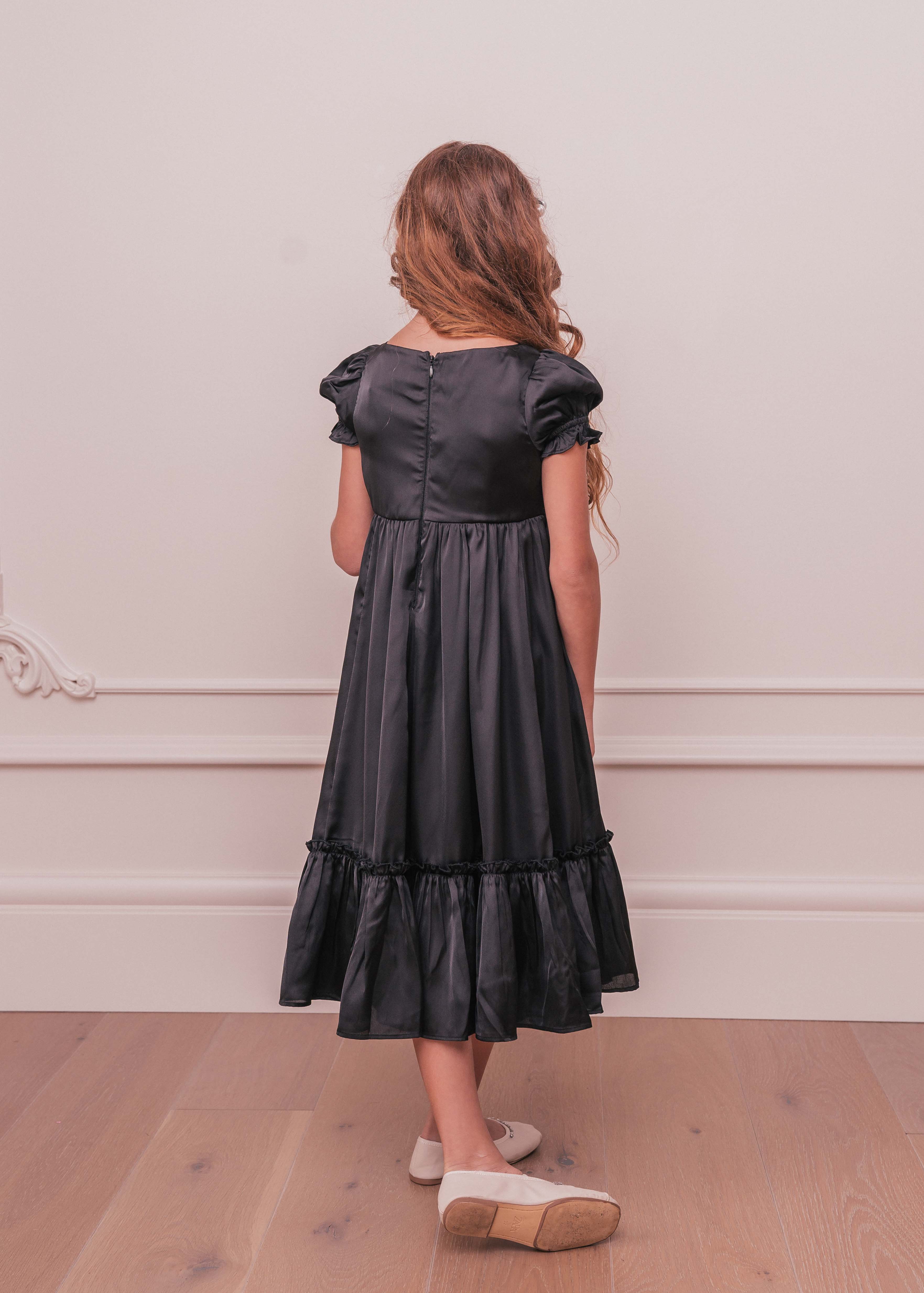 Violette Girls Dress - Black