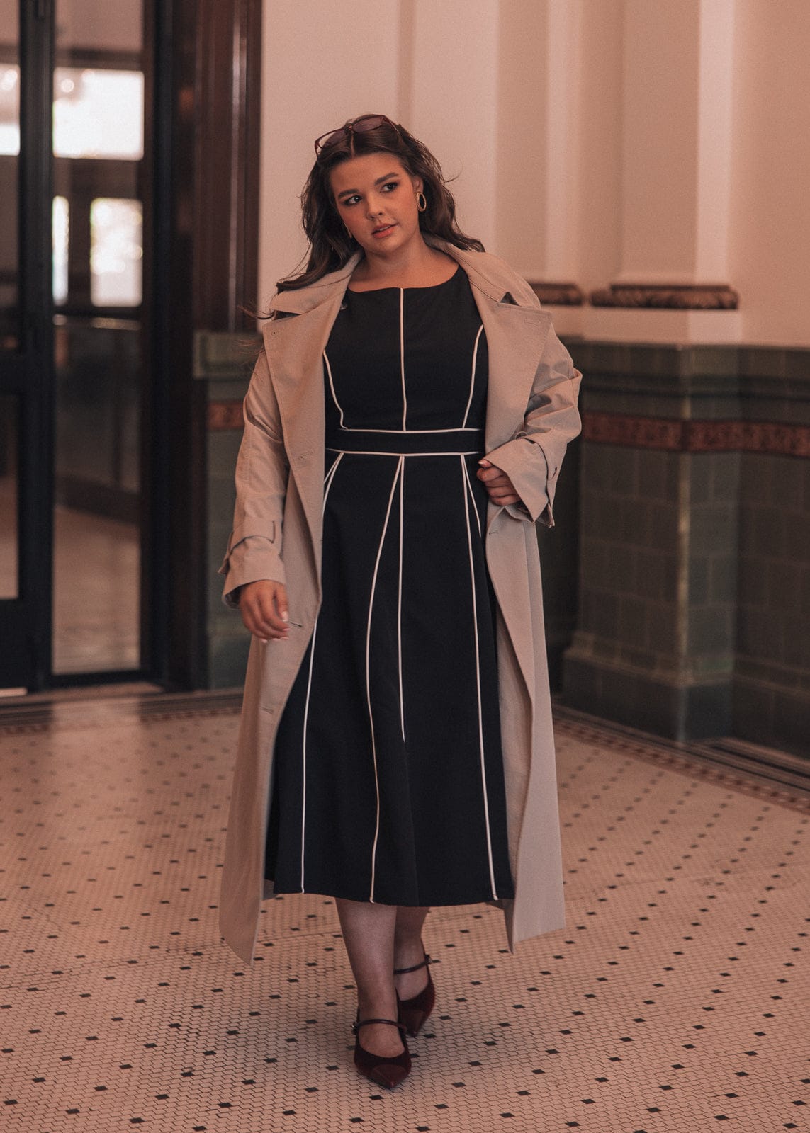 chic size inclusive model wearing JessaKae Vivienne Dress