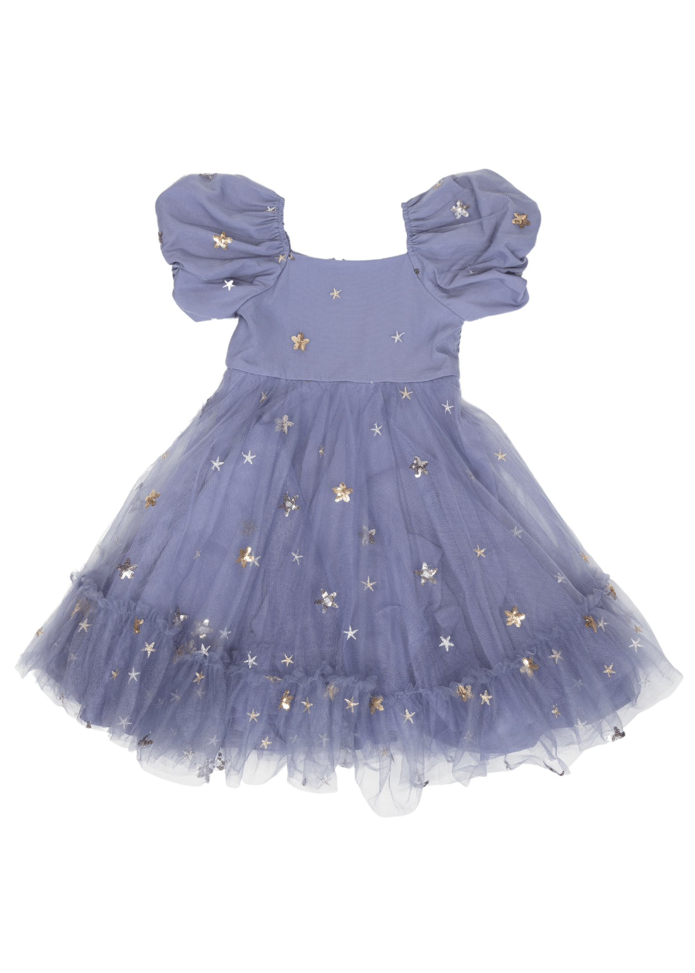 chic size inclusive model wearing JessaKae Wendy Girls Dress_Blue / 18-24M Girls Dress