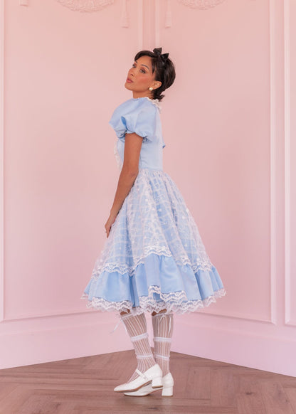 chic size inclusive model wearing JessaKae Wonderland Dress